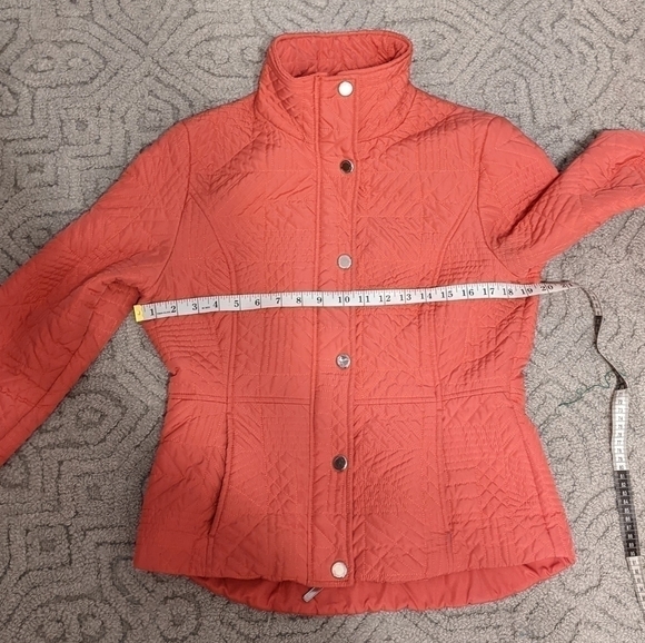 VINTAGE Weatherproof quilted salmon red jacket with stand collar Medium - Picture 10 of 10